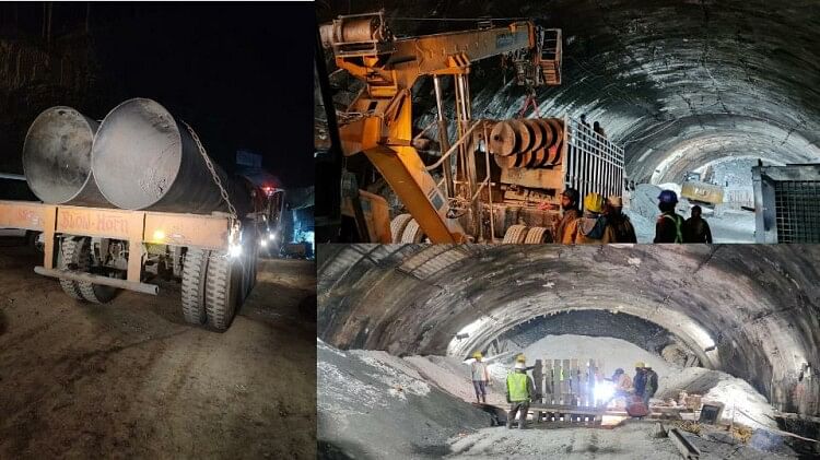 uttarkashi-tunnel-collapse:-टनल-में-फंसीं-40-जिंदगियां…-अब-900-mm-की-स्टील-पाइप-डालकर-निकालने-का-प्रयास